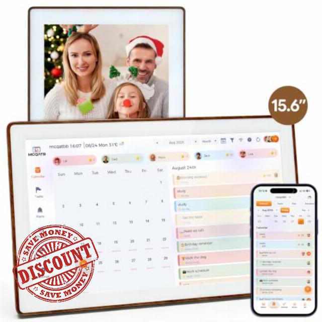 15.6" Digital Calendar with Sync and Chore Chart
