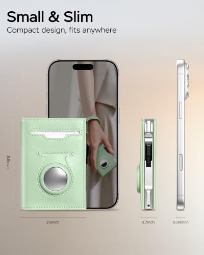 Slim Trifold Minimalist Small Wristlet with Anti-Theft Metal Case
