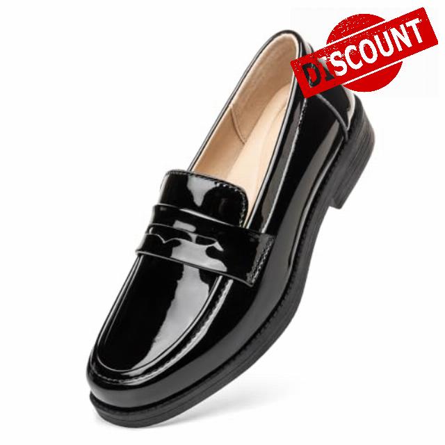 Women’s Comfortable & Lightweight Leather Penny Loafers Slip On Business Casual Dress Shoes Office Work Flats Everyday Walking Shoes for Wome