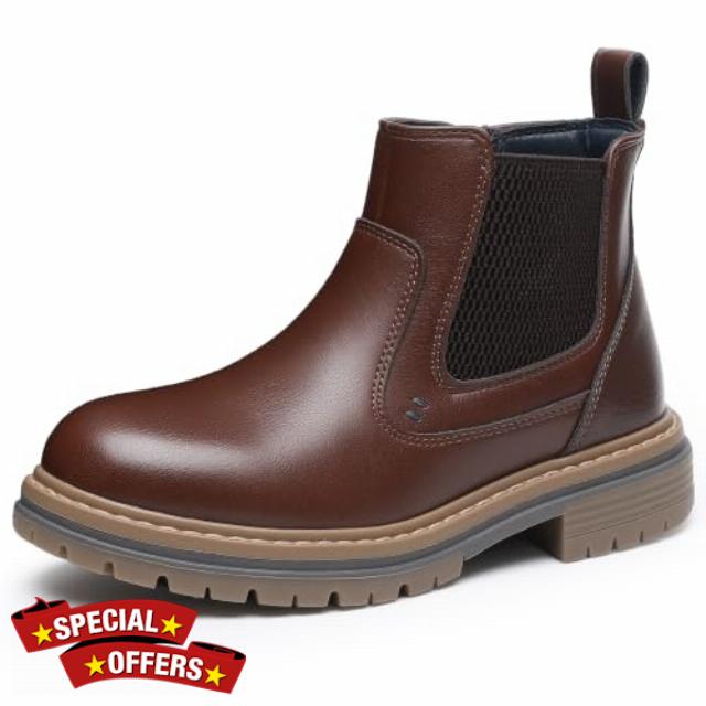 shoeslocker Boys Girls Dress Boots Boys lace-less Boots Kids Ankle Shoes with Zippe
