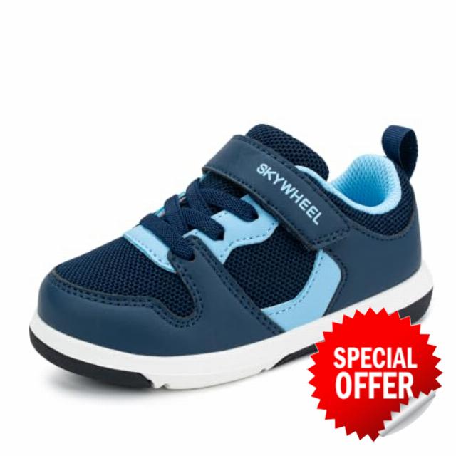 SKYWHEEL Toddler Boy Shoes Casual Sneakers Tennis Shoes for Everyday Wear                                                          Easy On/Off Hook & Loop Breathable Mesh Upper Wide Toe Box Lightweight Flexible Non-Slip Sole Comfort for Toddlers Daily Wea