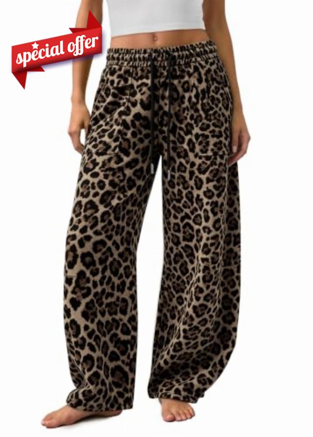 Barrel Sweatpants Women Baggy Wide Leg Sweat Pants with Pockets                                                          Adjustable Drawstring