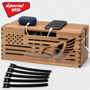 Acacia Wood Cable Management Box