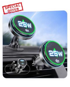MSXTTLY Qi2.2 25W Certified for Mag Safe Car Mount Charger