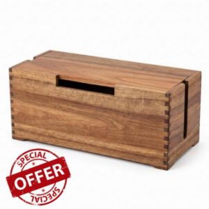 Donfri Acacia Wood Cable Box