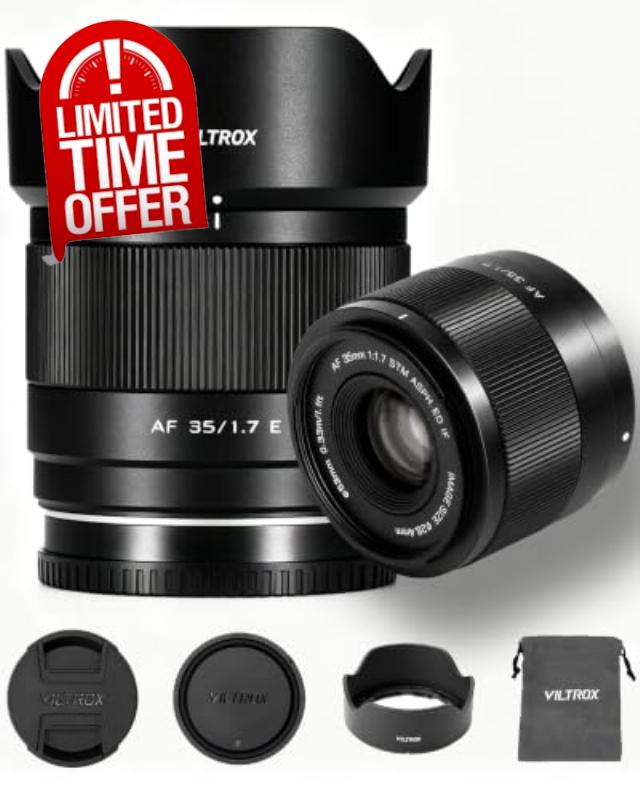 VILTROX AF 35mm F1.7 Air STM Auto Focus Large Aperture APS-C Portrait Prime Lens for Sony E-Mount Camera