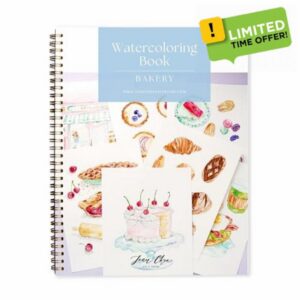 Bakery Watercolor Workbook with Real Cold Press Cotton Watercolor Paper