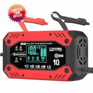Battery Charger 10-Amp 12V/24V Smart Trickle Charger for Car                                                          Battery Charger