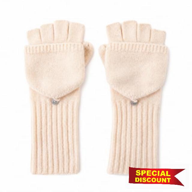 Cashmere Convertible Mittens Warm Fingerless Gloves for Winter                                                          Convertible Design