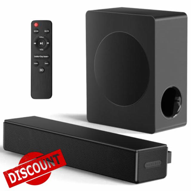 GEOYEAO 2.1 CH Soundbar w/Subwoofer