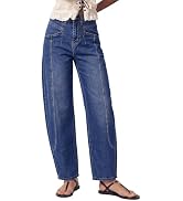 luvamia Barrel Jeans Women Trendy Baggy High Waisted Drawstring Denim Pants | Barrel Wide Leg Pan...
