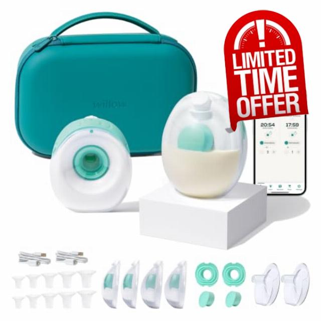 Willow Go Hands-Free Wearable Double Electric Breast Pump with Carry Case