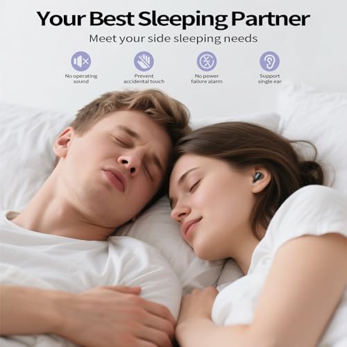 Wireless Ear Buds Headphones for Side Sleepers Bluetooth 5.4 Deep Bass Stereo 48H Playtime Ear Buds