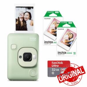 Fujifilm INSTAX Mini LIPLAY Hybrid Instant Camera (Matcha Green Starter Bundle)