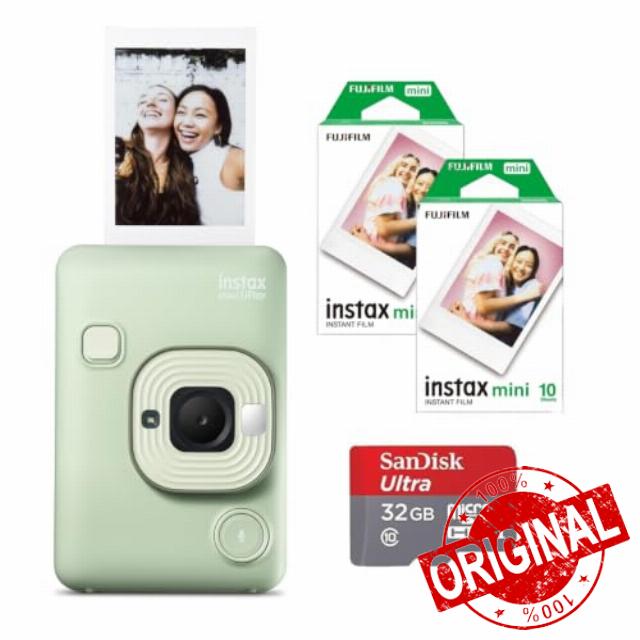 Fujifilm INSTAX Mini LIPLAY Hybrid Instant Camera (Matcha Green Starter Bundle)