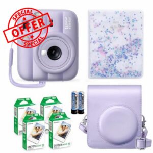 Fujifilm Instax Mini 13 Instant Camera Dreamy Purple + Fuji Film Value Pack (40 Sheets) + Tudak Accessories Bundle
