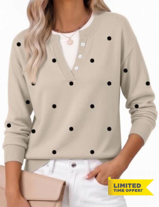 Zeagoo Women's Sweaters Long Sleeve Crew Neck Pullover Tops Dressy Outfits                                                          2 in 1 Faux Layer Knitted Oversized Tops