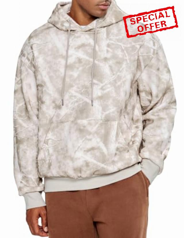 JMIERR Mens Fleece Camouflage Hooded Pullover Sweatshirt Kangaroo Pocket                                                          Hooded