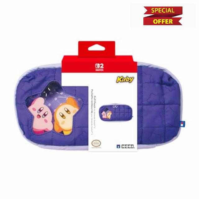 HORI Puff Pouch (Kirby & Waddle Dee) for Nintendo Switch 2 - Soft Carrying Bag for Switch 2 - Officially Licensed by Nintendo