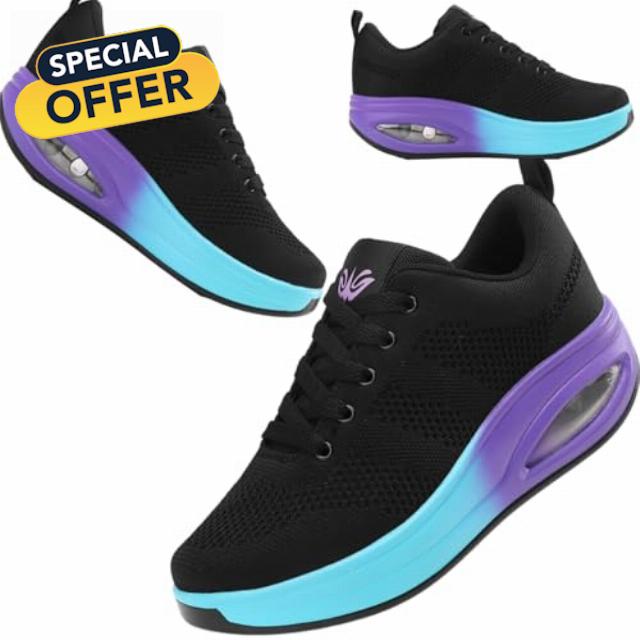 Walking Shoes for Women Air Cushion Nurse Slip Resistant Work Sock Sneakers Food Service Platform Comfortable Weight Ligh