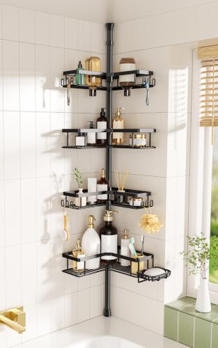 No-Drill Rustproof Corner Shelves (2 Tall Baskets)