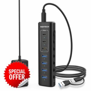 RSHTECH 7‑Port Powered USB C Hub