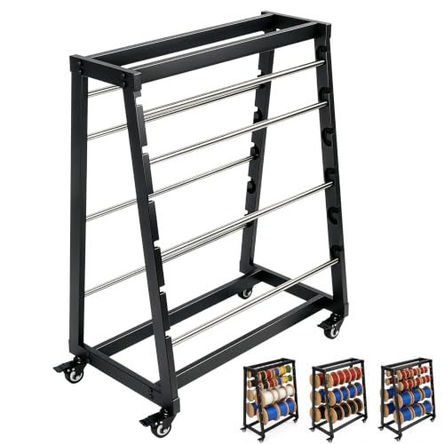 8-Rod Wire Cart & Cable Caddy 400 lbs Capacity Steel Wire Dispenser with Adjustable Spool Rods
