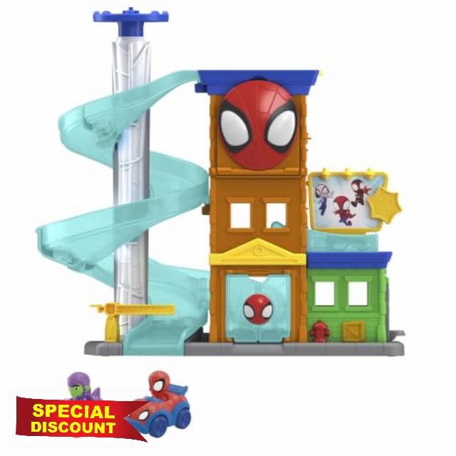 Marvel SuperRollers Web-City Playset                                                          Spidey and his Amazing Friends Toy Set