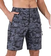 Suwangi Mens Hiking Cargo Shorts Quick-Dry Outdoor Athletic Short Travel Fishing Golf Tactical Sh...