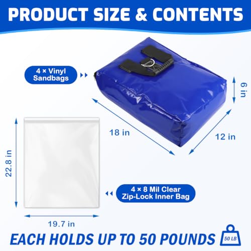 Bounce House Sand Bags 50lb Each Heavy Duty SandBag Anchor Weight with Inner Bag for Inflatable Trampolines