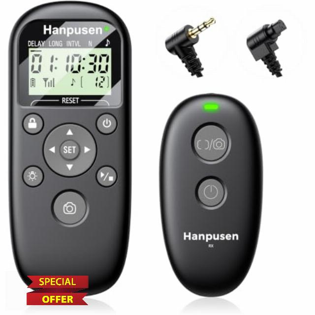 Hanpusen Rechargeable Timer Camera Remote Shutter Release for Canon EOS RP                                                          Wireless Intervalometer Remote Control for 5D Mark IV