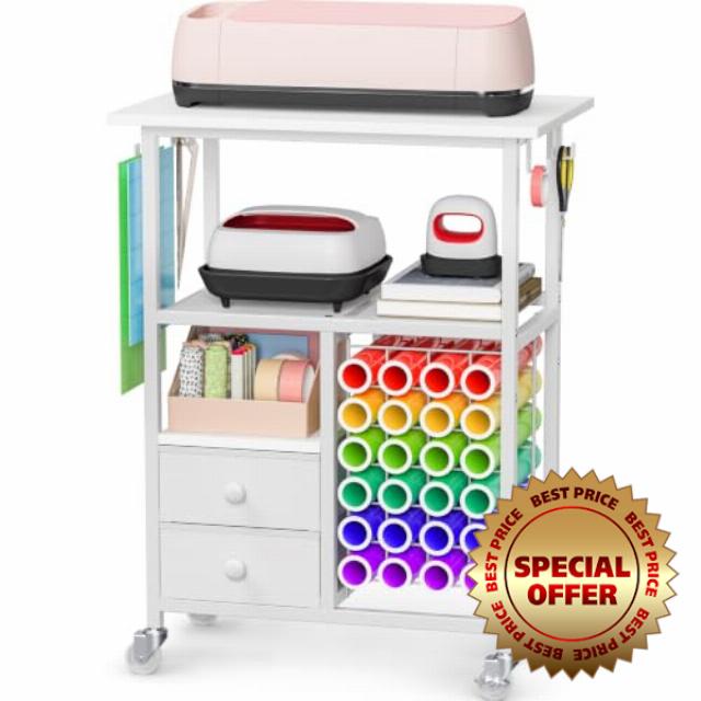 Snughome Rolling Craft Cart for Cricut Machine
