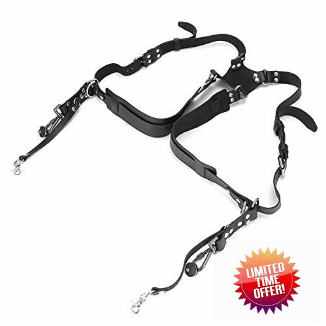 Double Camera Strap Harness for Hiking