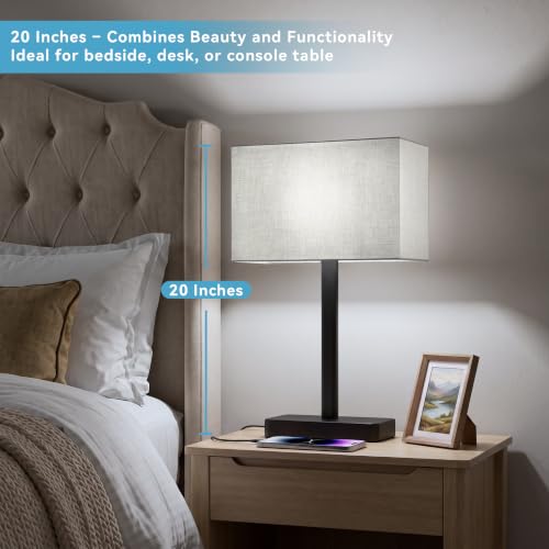 Lamp for Bedroom Living Room with USB 3 Way Dimmable