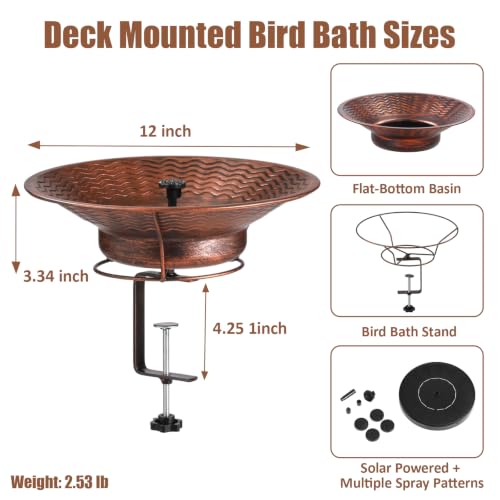 12.6” Removable Solar Bird Bath Bowl