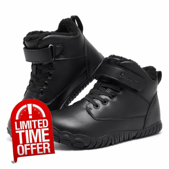 Winter Snow Boots Boys Girs Warm Fur Lined Water-Resistant Shoe                                                          Anti-Slip，Cold Weather Boots，Outdoor Play，Easy On/Off，Hook & Loop