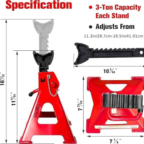 000 lbs) with Double Locking Pins Capacity Car Jack Stand