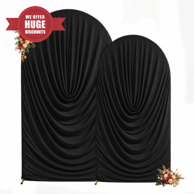 Black Draped Arch Backdrop Covers 7.2 and 6 FT