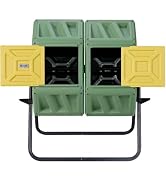 Werph 43 Gallon Outdoor Rotating Compost Bin, Dual Chamber, Green & Black | Quick Assembly, 360° ...