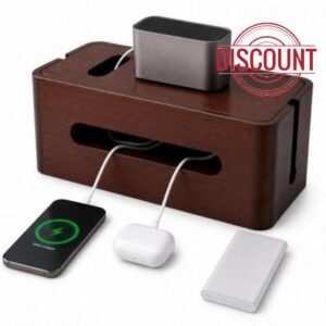 Large Wooden Cable Management Box