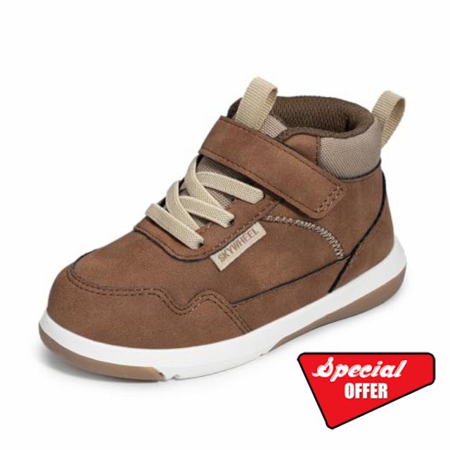 SKYWHEEL Toddler Shoes Boys Sneakers High Top Ankle Support Boots for Kids                                                          Water and Stain Resistant Easy to Clean Upper Wide Toe Box Easy On Off Durable Non-Slip Lightweight Comfortable All Seaso