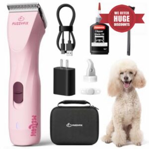 Professional Dog Grooming Clipper Mellow Brushless Motor 359g                                                          Lightweight 2 Speed Pet Grooming Kit Cordless Dog Hair Shaver Type-C Charging Detachable Blade Dog Trimmer for Animal Horse