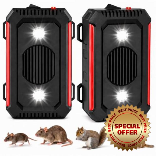 2026 Ultrasonic Pest Squirrels Rodent Repellent for Car Engines Under Hood                                                          2 Pack Battery Operated Mouse Repellent for Cars with Strobe Lights Keep Rat Out of Vehicles