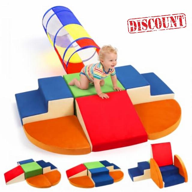 7Pcs Baby Foam Climbing Blocks for Toddlers 1-3
