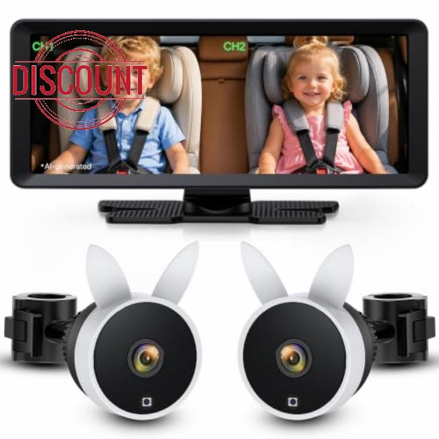 Babyvue BV3 MAX Dual Baby Car Camera Monitor