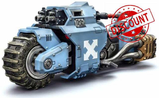 JOYTOY Warhammer 40K Space Wolves Raider-Pattern Combat Bike JT03769                                                          Fast Attack Motorcycle Featuring Dual Weapon System and Dynamic Sci-fi Display Presence.