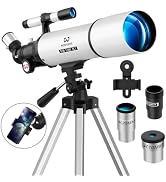 WOSPORTS Telescope for Adults High Powered, 90mm Aperture 600mm Astronomy Portable Professional R...