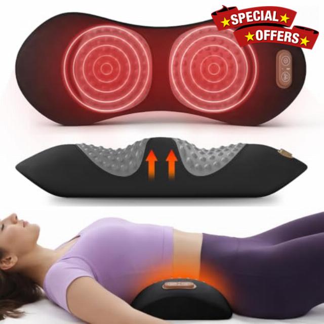 3-in-1 Electric Back Massager Pillow for Back and Spine Support                                                          Triple Fusion Lumbar Support Massager with Heat