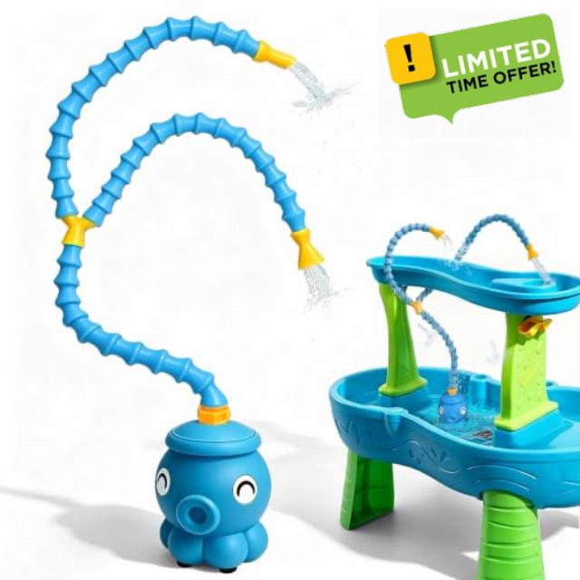 Rechargeable Octopus Water Table Pump – High Flow Up to 8L/min (2.11 GPM) | Large Water Output for Kids Sand & Water Play | Compatible with Most Water Tables