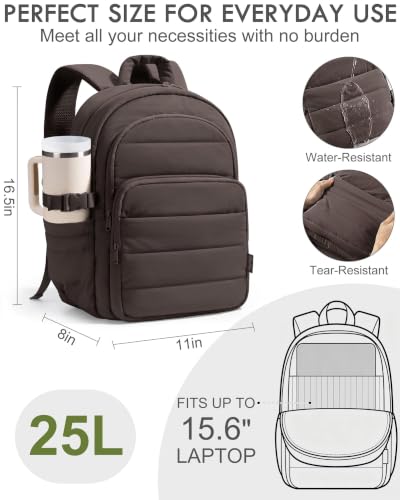 Lightweight College Travel Backpack Puffer 15.6" Computer Back Pack w/ Double Zipper